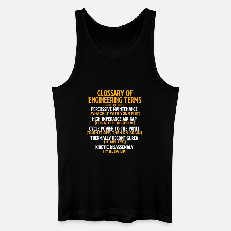 Glossar der technischen Begriffe Lustige Mechanik - Männer Bio Tank Top - Schwarz