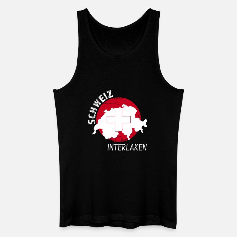 Interlaken - Männer Bio Tank Top - Schwarz