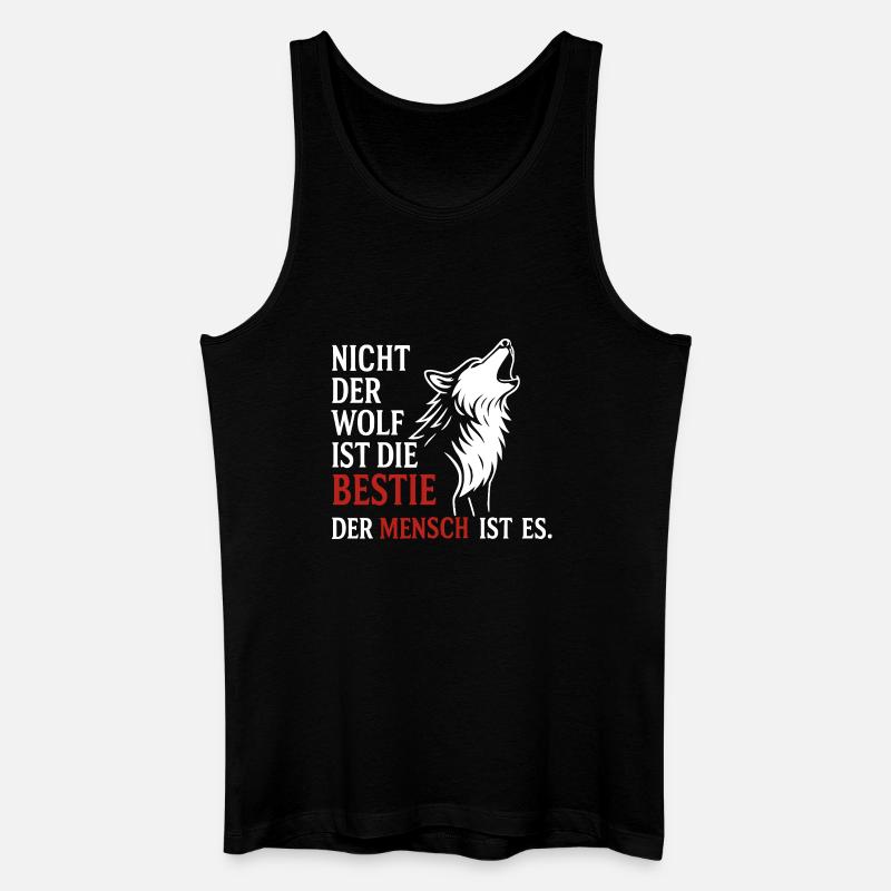 CoolesWolfs Design mit Spruch - Männer Bio Tank Top - Schwarz