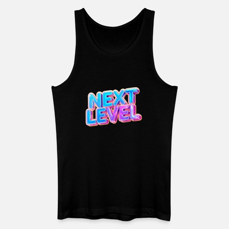 3D-Text der nächsten Stufe – mutiges Verlaufsdesign - Männer Bio Tank Top - Schwarz
