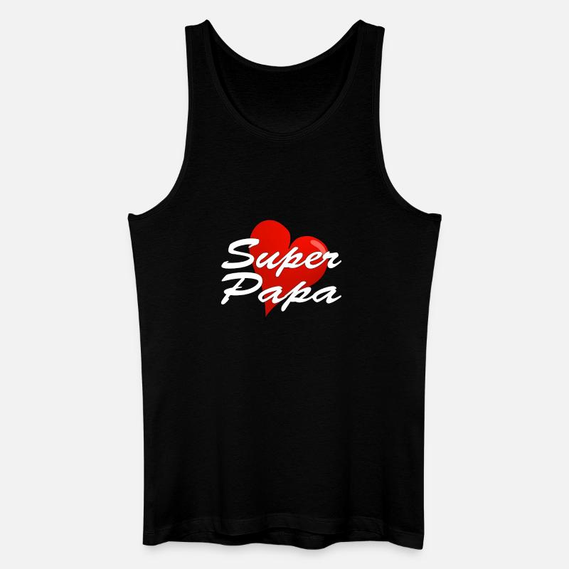 SUPER PAPA - Männer Bio Tank Top - Schwarz
