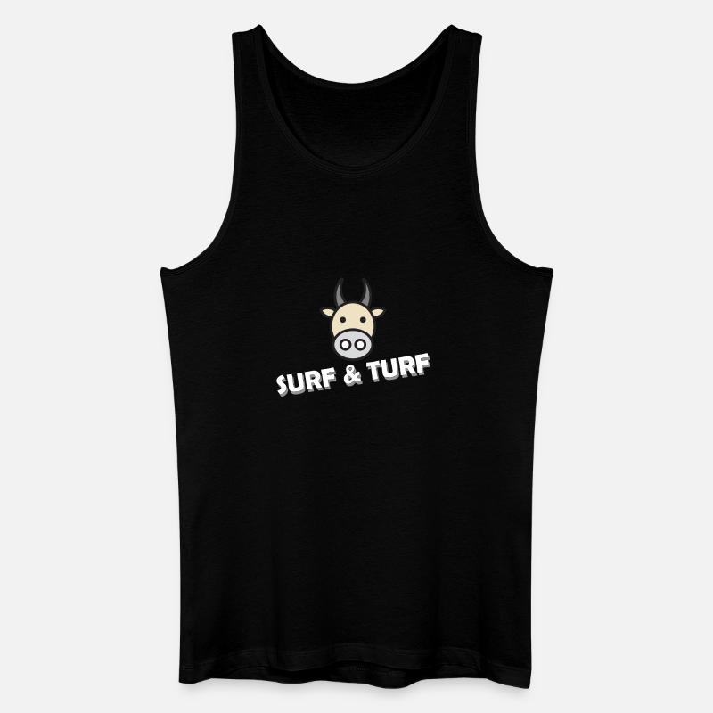 SURF AND TURF - Männer Bio Tank Top - Schwarz