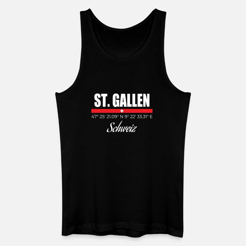 St. Gallen - Männer Bio Tank Top - Schwarz
