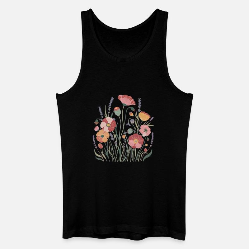 Boho Wildblumen – Blühende Harmonie - Männer Bio Tank Top - Schwarz