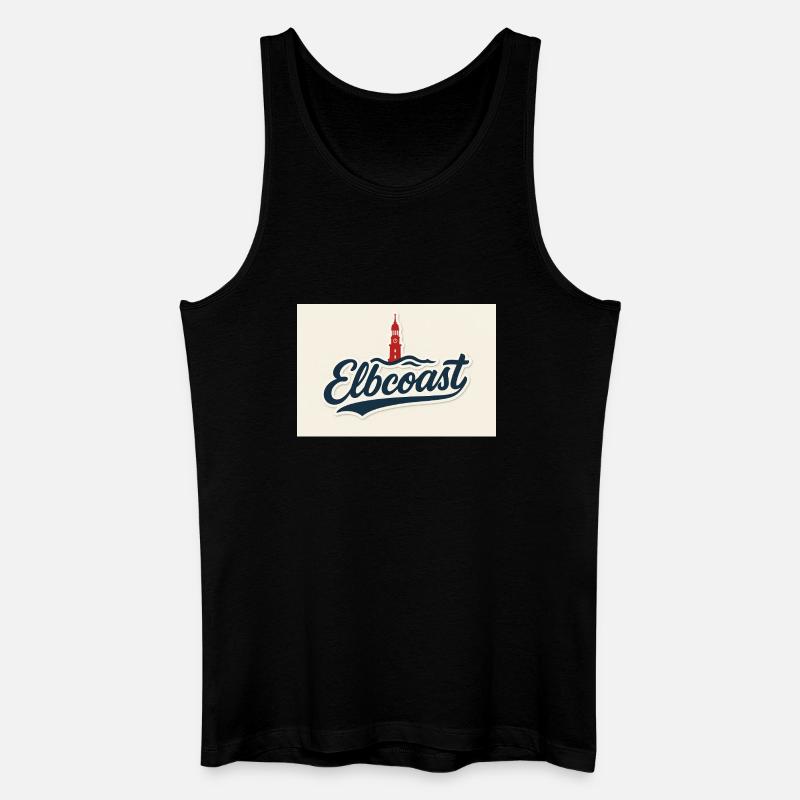 20251020_1804_Elbcoast_Schriftzug_Design_simple - Männer Bio Tank Top - Schwarz