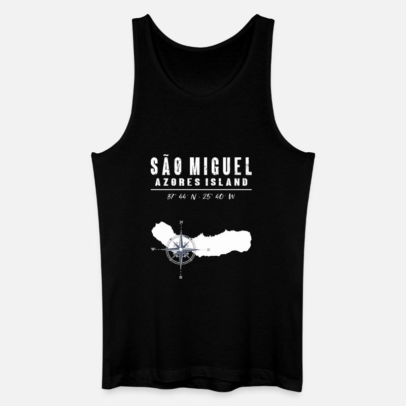 São Miguel Azoren Kompass Retro - Männer Bio Tank Top - Schwarz