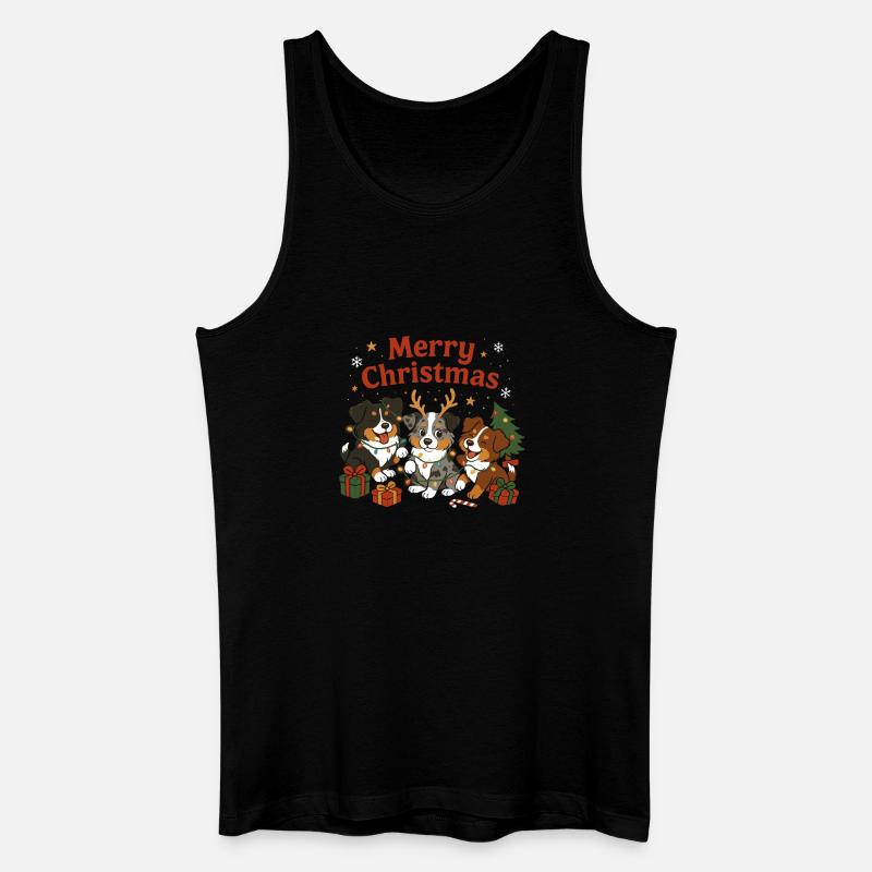 Süßes Australian Shepherd Weihnachtdesign - Männer Bio Tank Top - Schwarz