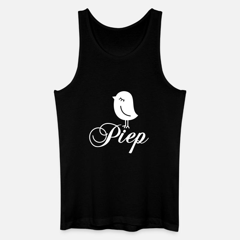 Spatz Piep – Piepmatz Vogel Cartoon Motiv - Männer Bio Tank Top - Schwarz