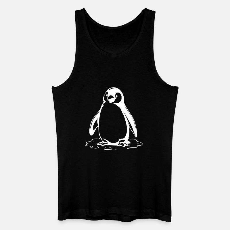 Pinguin - Männer Bio Tank Top - Schwarz
