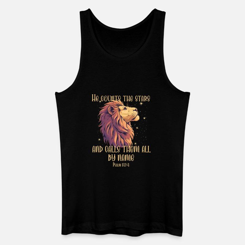 Löwe Bibelvers Christlich - Männer Bio Tank Top - Schwarz