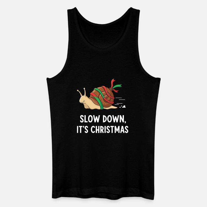 Slow Down Weihnachten Schnecke - Männer Bio Tank Top - Schwarz