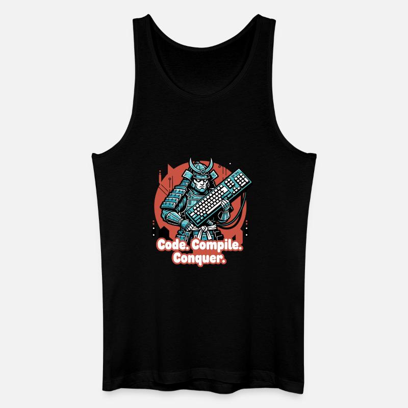 Code Battle Samurai avec clavier - Débardeur bio Homme - noir