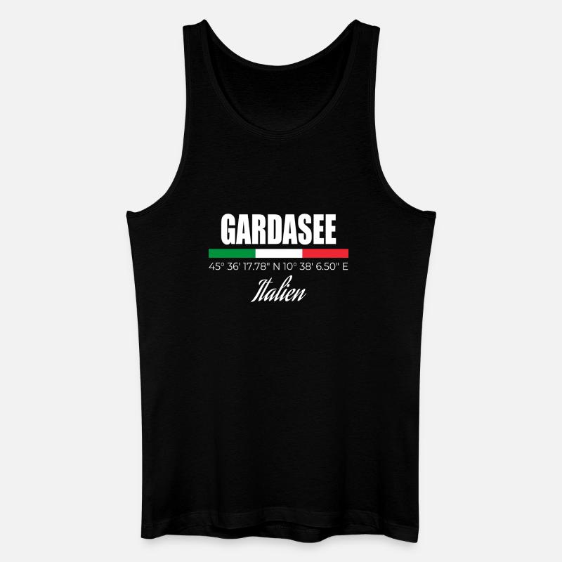 Gardasee - Männer Bio Tank Top - Schwarz