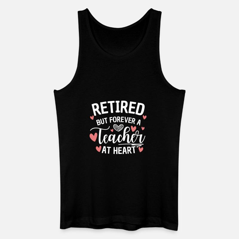 Im Herzen pensionierter Lehrer - Männer Bio Tank Top - Schwarz