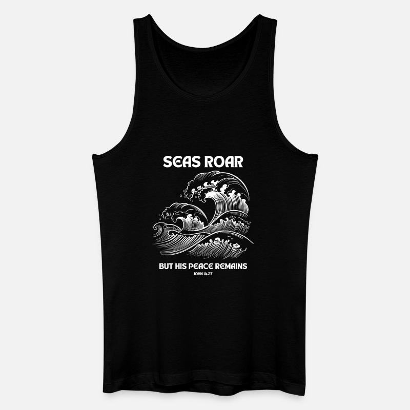 Seas Roar - Johannes 14:27 Design - Männer Bio Tank Top - Schwarz