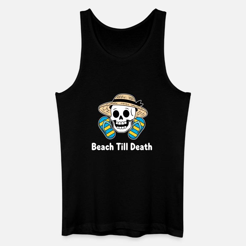 Beach Till Death Skelett mit Hut - Männer Bio Tank Top - Schwarz