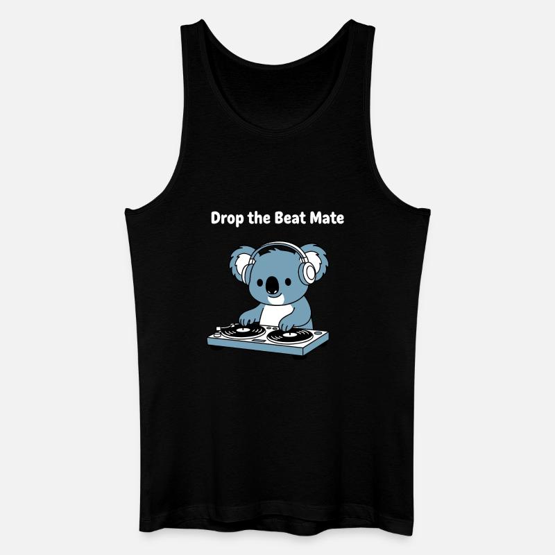 Drop the Beat Koala DJ - Männer Bio Tank Top - Schwarz