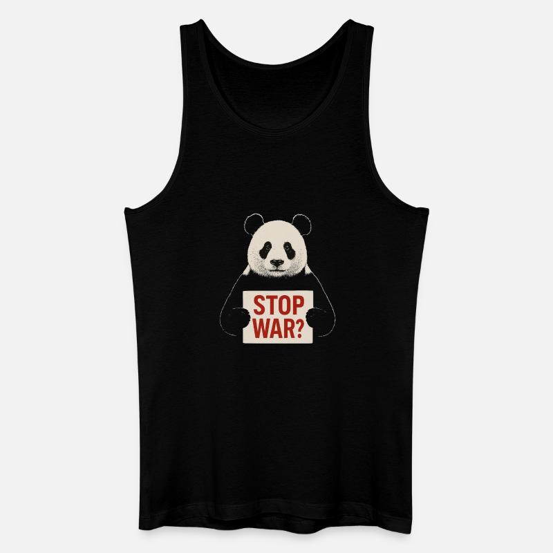 Panda fordert Frieden - Männer Bio Tank Top - Schwarz