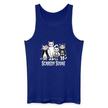 Scaredy Suvae Halloween Cats Motif - Men’s Organic Tank Top - royal blue - Front
