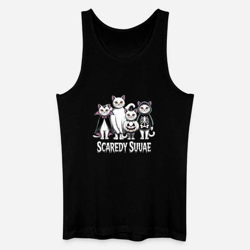 Scaredy Suvae Motif Chats D’Halloween - Débardeur bio Homme - noir