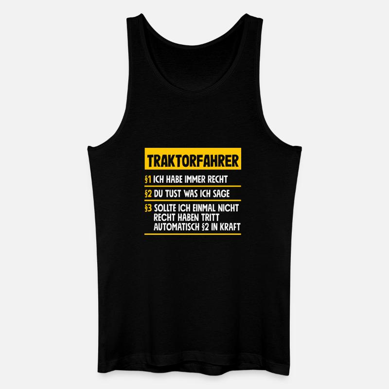 Lustiges Traktorfahrer Traktor Geschenk - Männer Bio Tank Top - Schwarz
