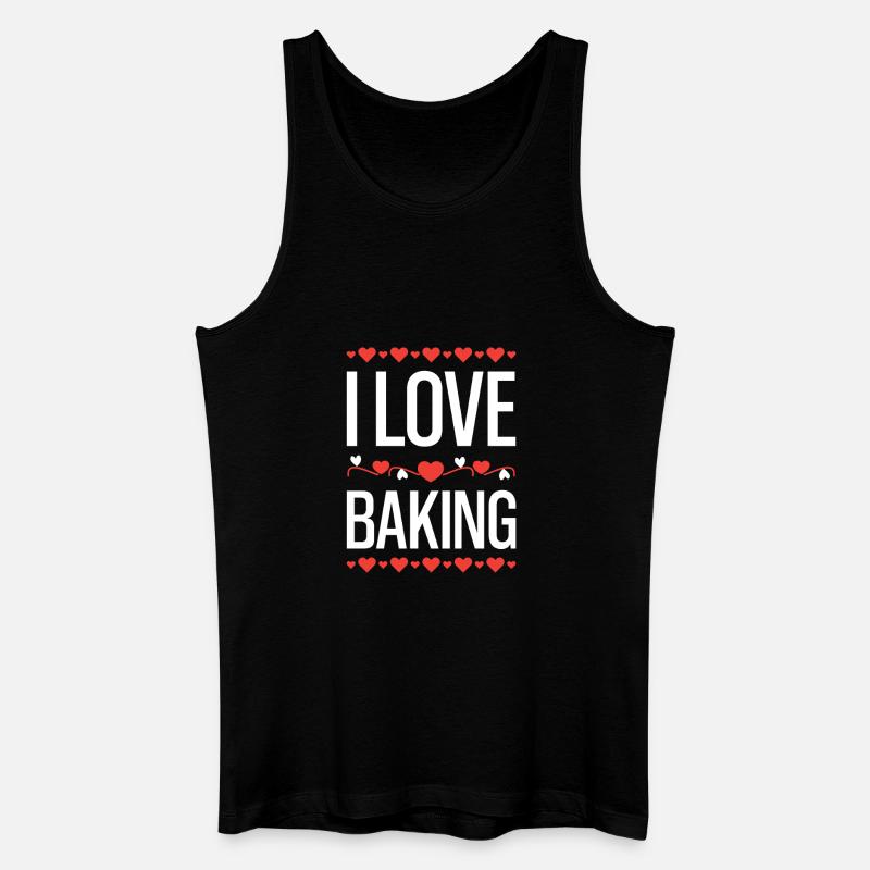 I Love Baking Hearts - Männer Bio Tank Top - Schwarz