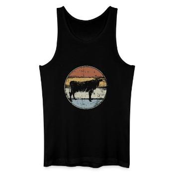 Vache Vintage - Débardeur bio Homme - noir - Devant