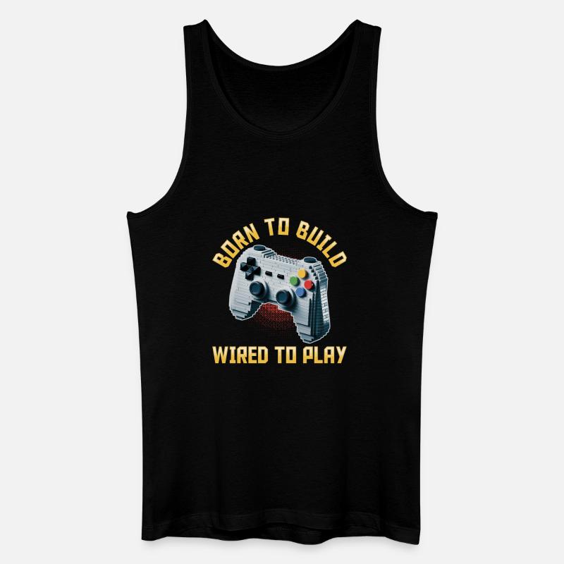 Building Blocks Gamer Gaming Brick Builder - Männer Bio Tank Top - Schwarz
