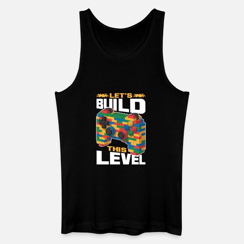 Building Blocks Gamer Gaming Brick Builder - Männer Bio Tank Top - Schwarz