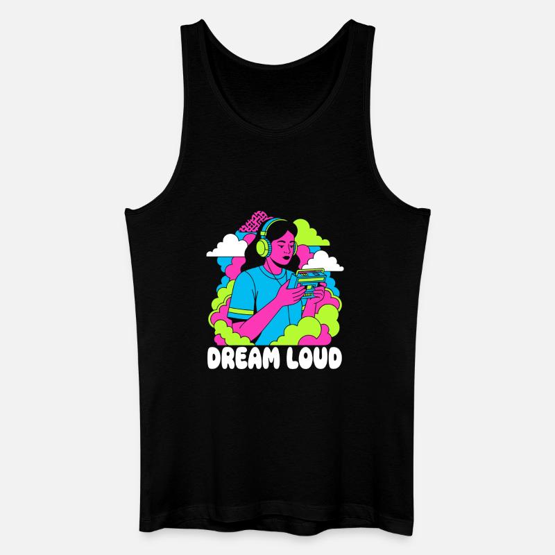 Traum Laut Neon Pop - Männer Bio Tank Top - Schwarz