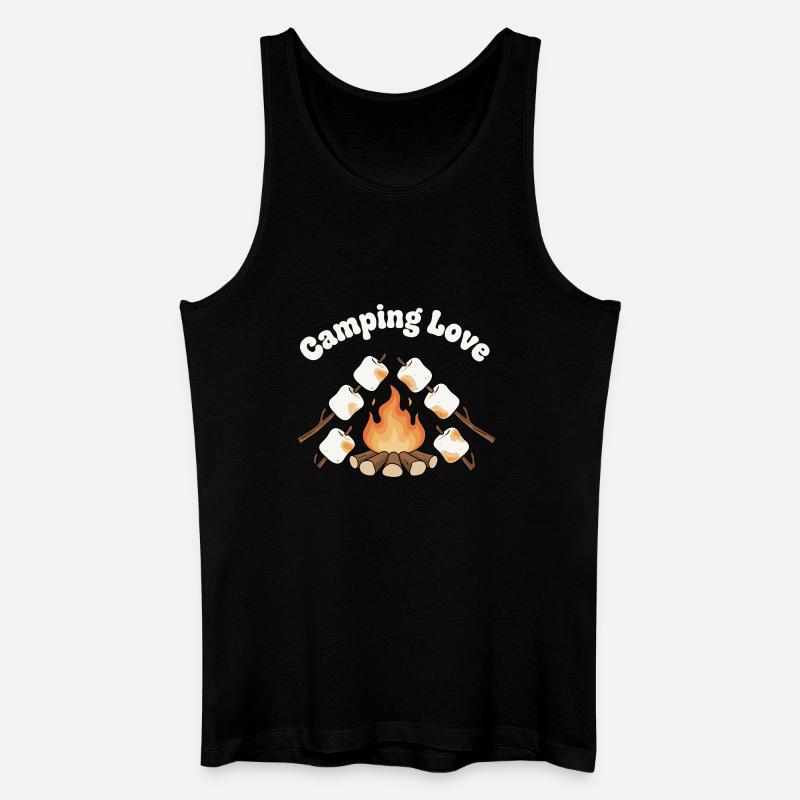 Lagerfeuer Liebe Marshmallows - Männer Bio Tank Top - Schwarz