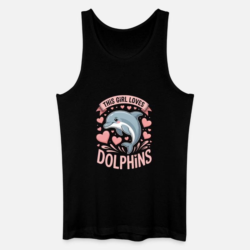 Delfin Spruch Mädchen Lustiges Delfin Geschenk - Männer Bio Tank Top - Schwarz