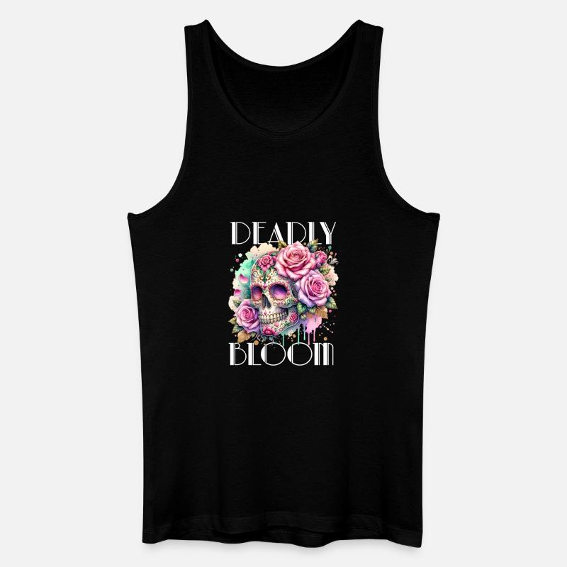Blumen Schädel Schönheit Blühen - Männer Bio Tank Top - Schwarz