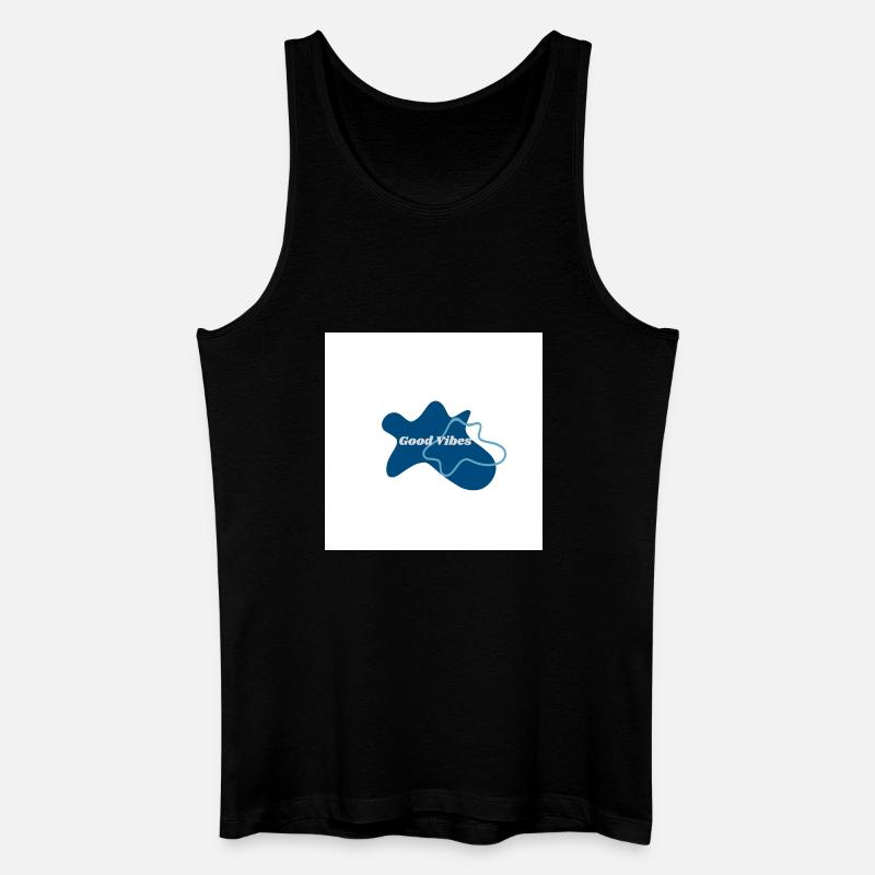 Gute Vibes Blau Logo - Männer Bio Tank Top - Schwarz