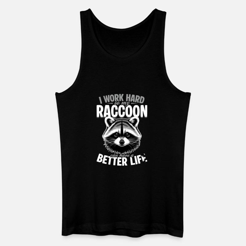 Funny Raccoon - Männer Bio Tank Top - Schwarz