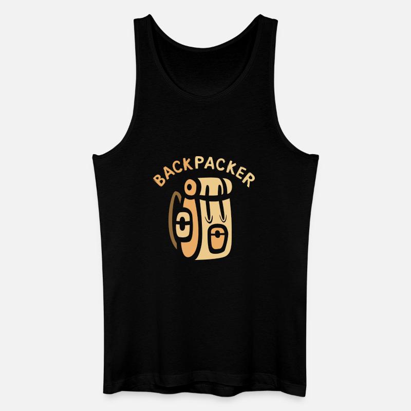 Backpacker Comic Backpack Design - Men’s Organic Tank Top - black