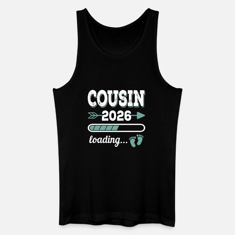 Cousin 2026 Loading Großer Cousin - Männer Bio Tank Top - Schwarz