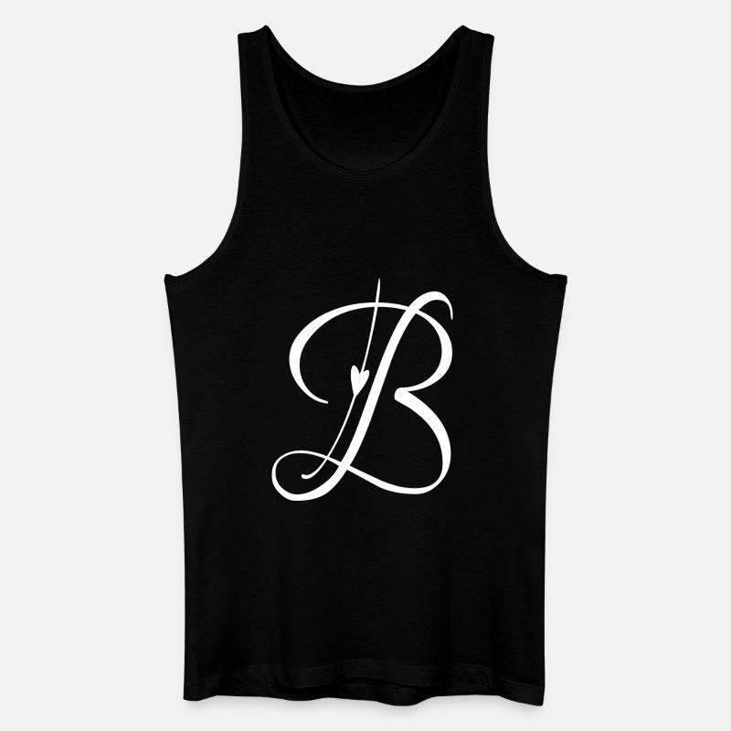 Buchstabe B Initiale Alphabet Monogramm Taschenstil - Männer Bio Tank Top - Schwarz