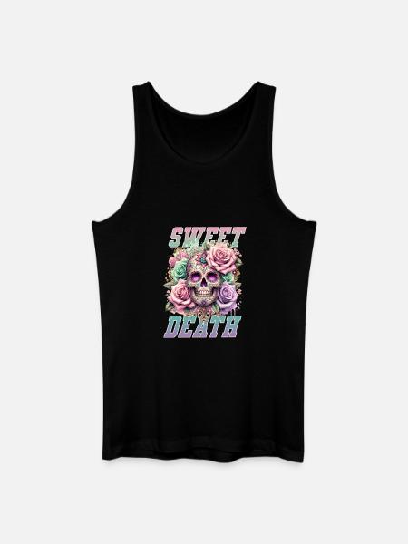 Flores Calavera Belleza Bloom - Camiseta de tirantes ecológica para hombre - negro