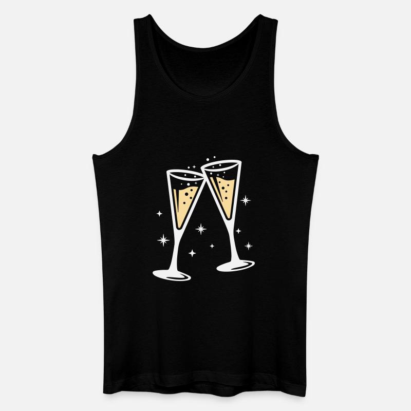 Sektglas Prosecco Sekt Alkohol Prost - Débardeur bio Homme - noir