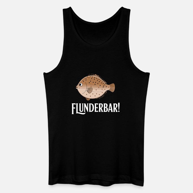 Flunderbar Lustiger Plattfisch Humor - Männer Bio Tank Top - Schwarz