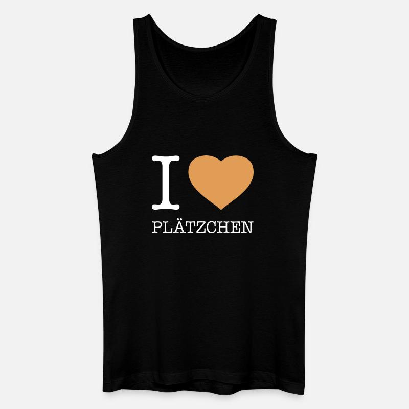 I love Plätzchen - Männer Bio Tank Top - Schwarz