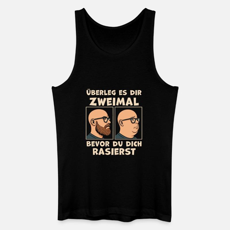 Vorher Nachher Rasurwitz Bartträger - Männer Bio Tank Top - Schwarz