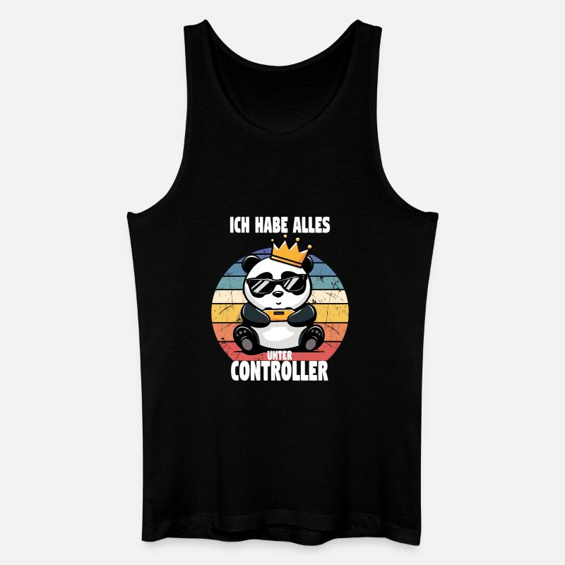 Gaming Panda - Männer Bio Tank Top - Schwarz
