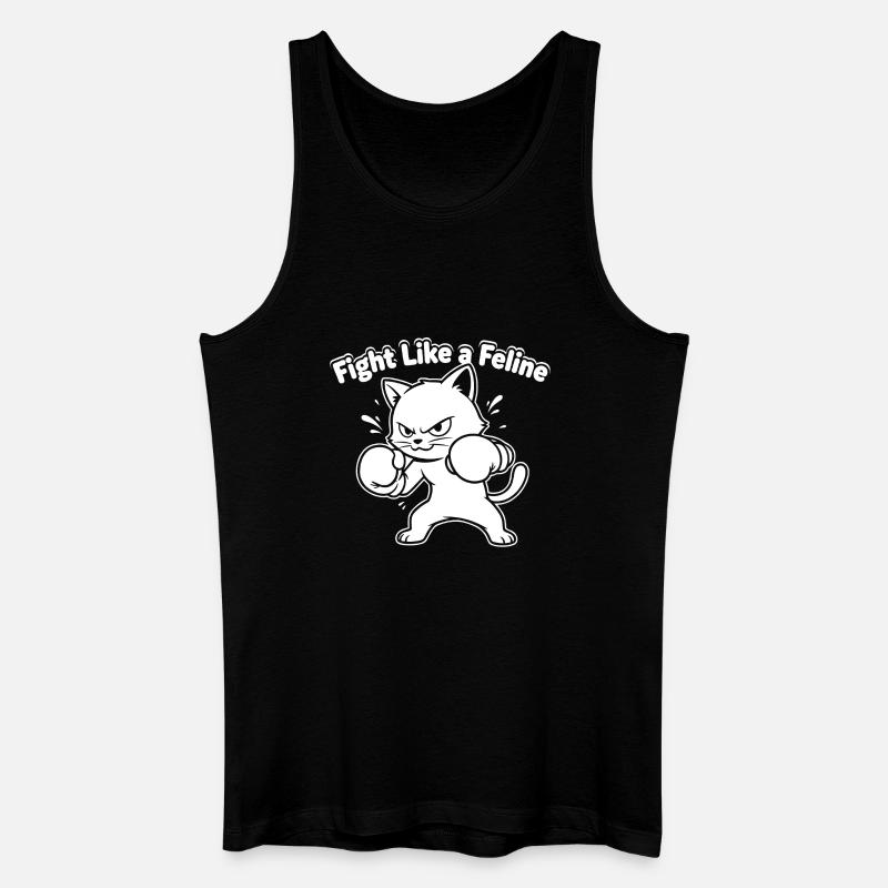 Kämpfe wie eine Katze - Männer Bio Tank Top - Schwarz