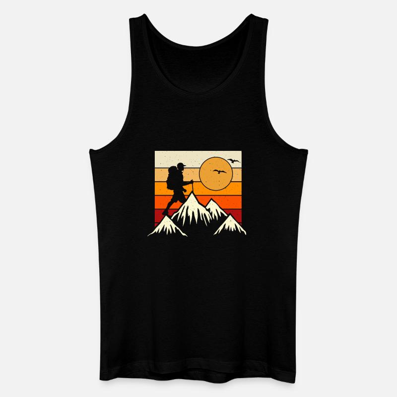 Wandern Wanderer Bergsteiger Geschenk - Männer Bio Tank Top - Schwarz