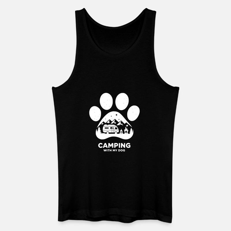 Camping mit Hund Zitat Camper - Männer Bio Tank Top - Schwarz