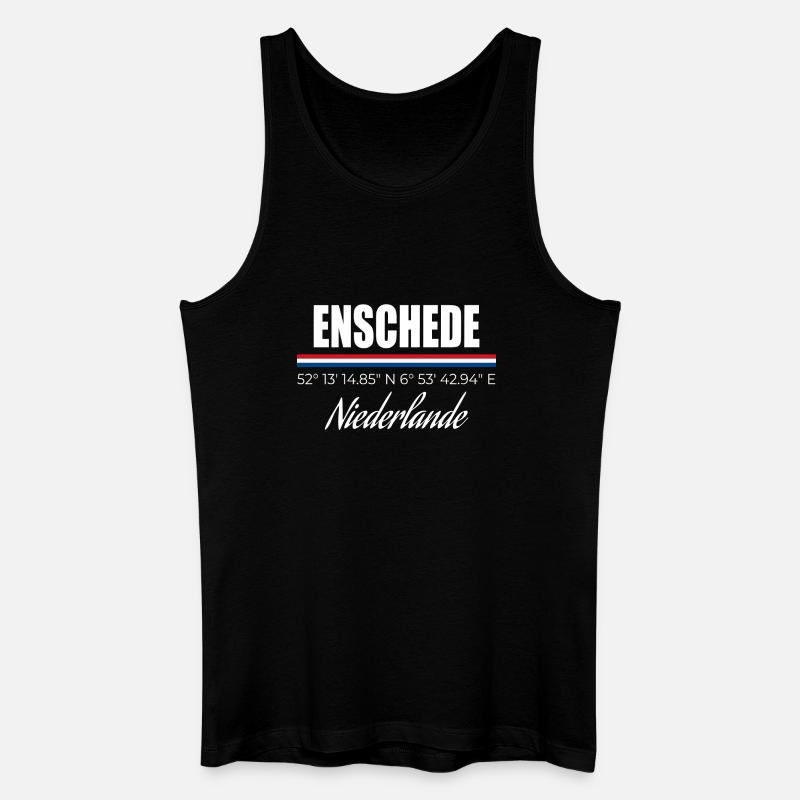 Enschede - Männer Bio Tank Top - Schwarz