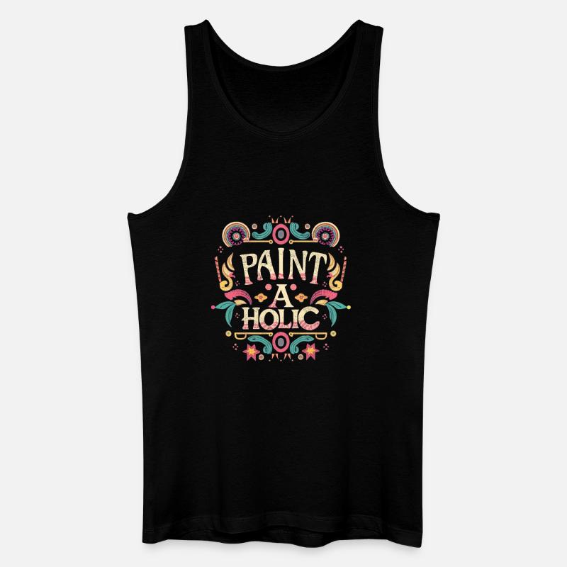 Paint-aholic - Männer Bio Tank Top - Schwarz