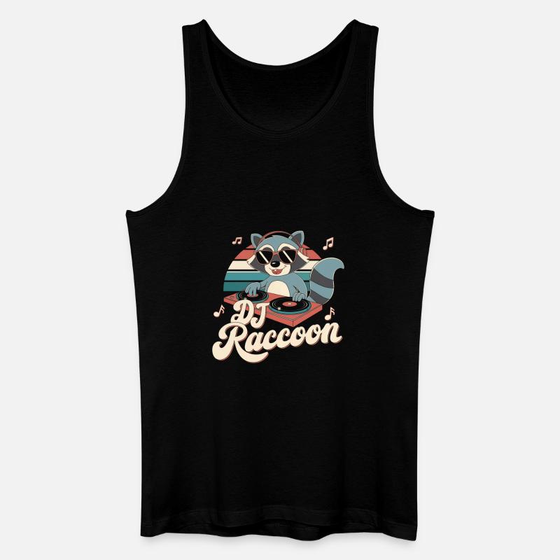 DJ Waschbär - Männer Bio Tank Top - Schwarz